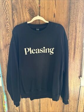 Pleasing Black Logo Crewneck